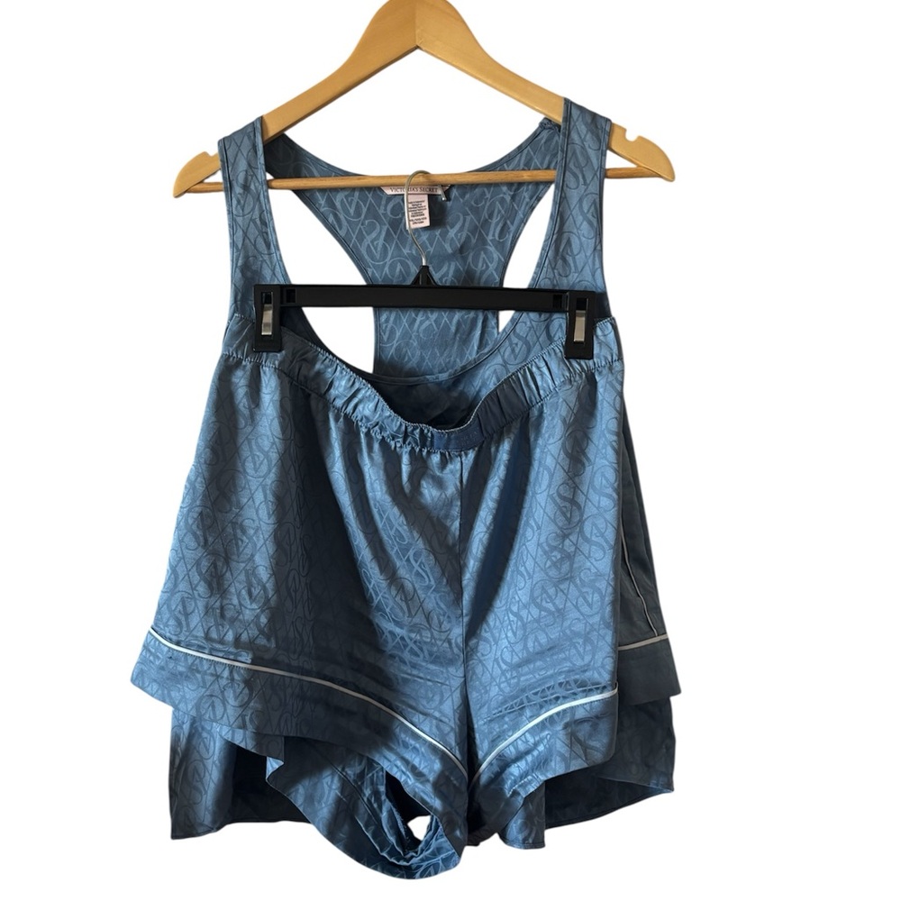 Free Shipping Victoria Secret Satin Razor Back Top and Shorts Set